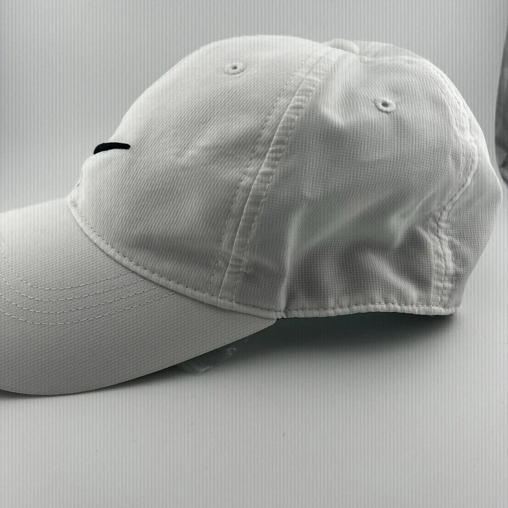 Nike Legacy91 Dri-FIT White Black Swoosh Adjustable Strapback Hat Cap OSFM